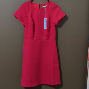 Draper James Jacquard Fit & Flare Dress In Lipstick Red NEW WITH TAGS SI…
